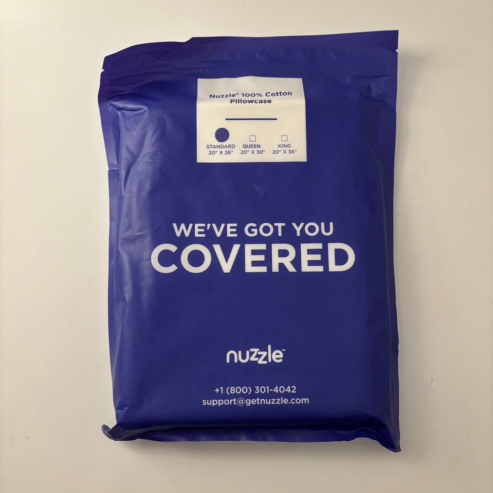 Nuzzle 100% Cotton Pillowcase Standard White 500 Thread Count Cooling Sateen